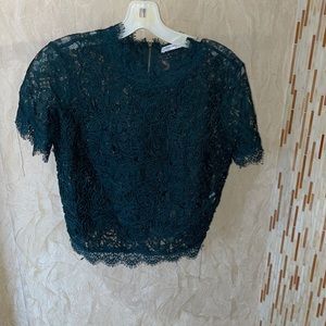 Zara lace green top